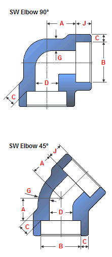 Socket Weld Elbow 90 / 45